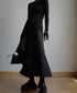 Asymmetric Flare Hem Skirt